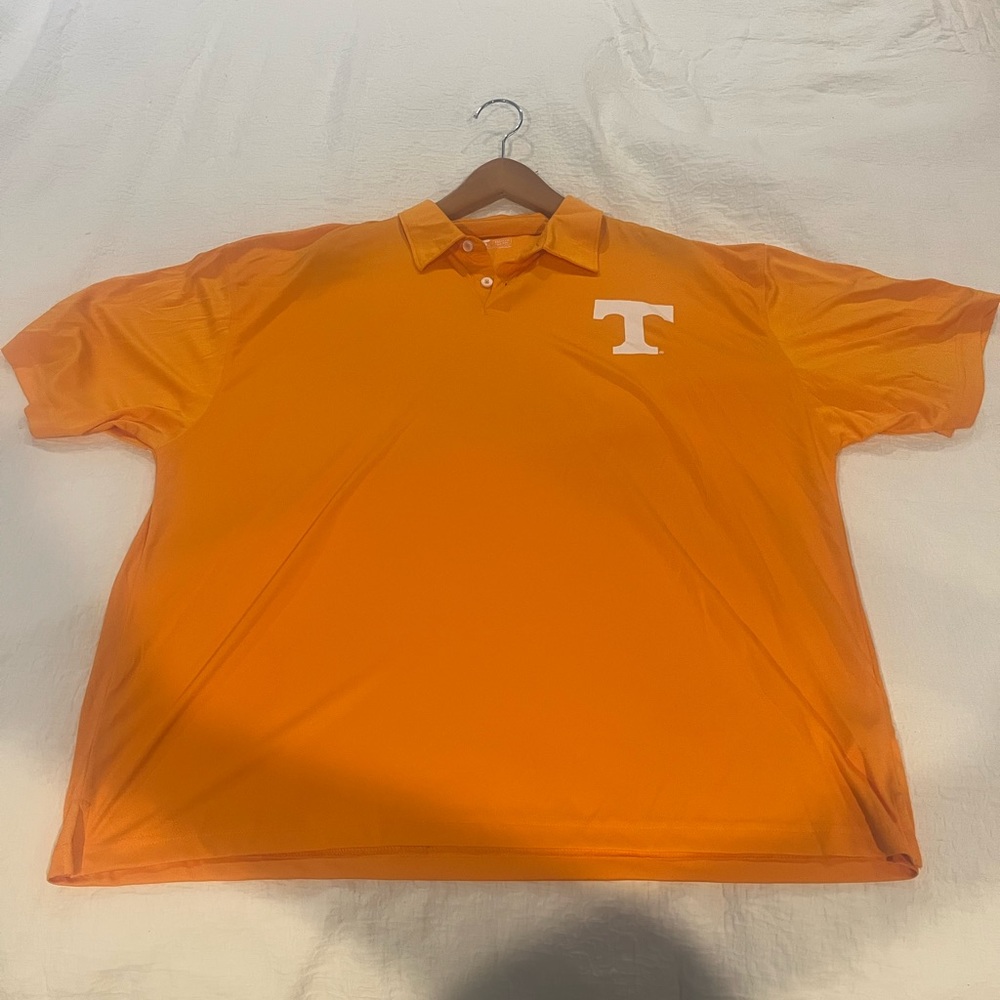 Russell Athletic Orange Polo with White 'T' Chest Logo